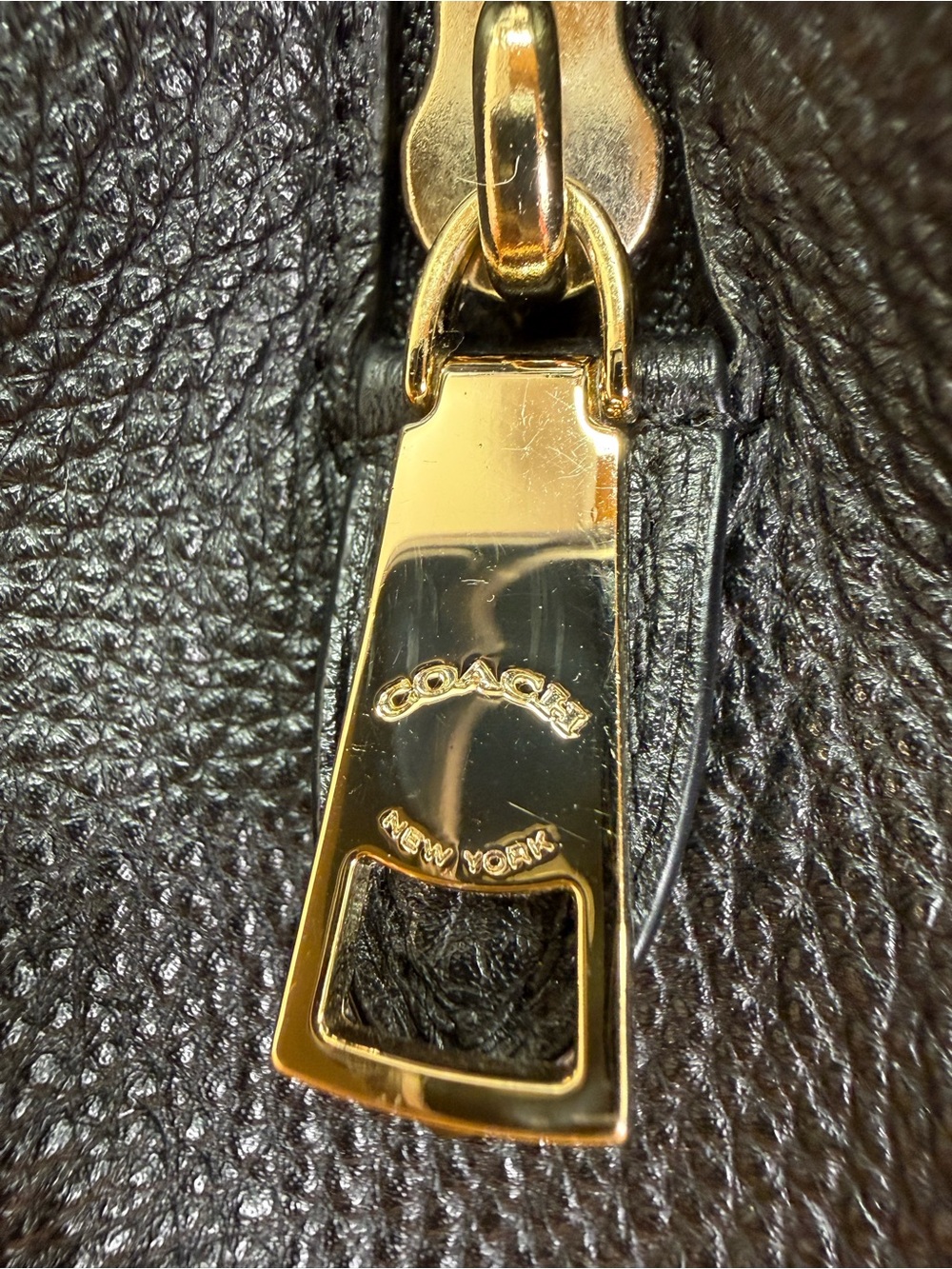 Coach Phoebe Black Pebbled Leather Shoulder Bag Tote Purse - Picture 11 of 16
